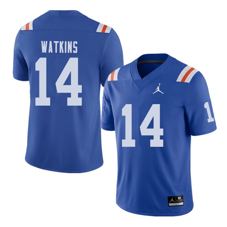 NCAA Florida Gators Jaylen Watkins Men's #14 Jordan Brand Alternate Royal Throwback Stitched Authentic College Football Jersey TPY5164FY